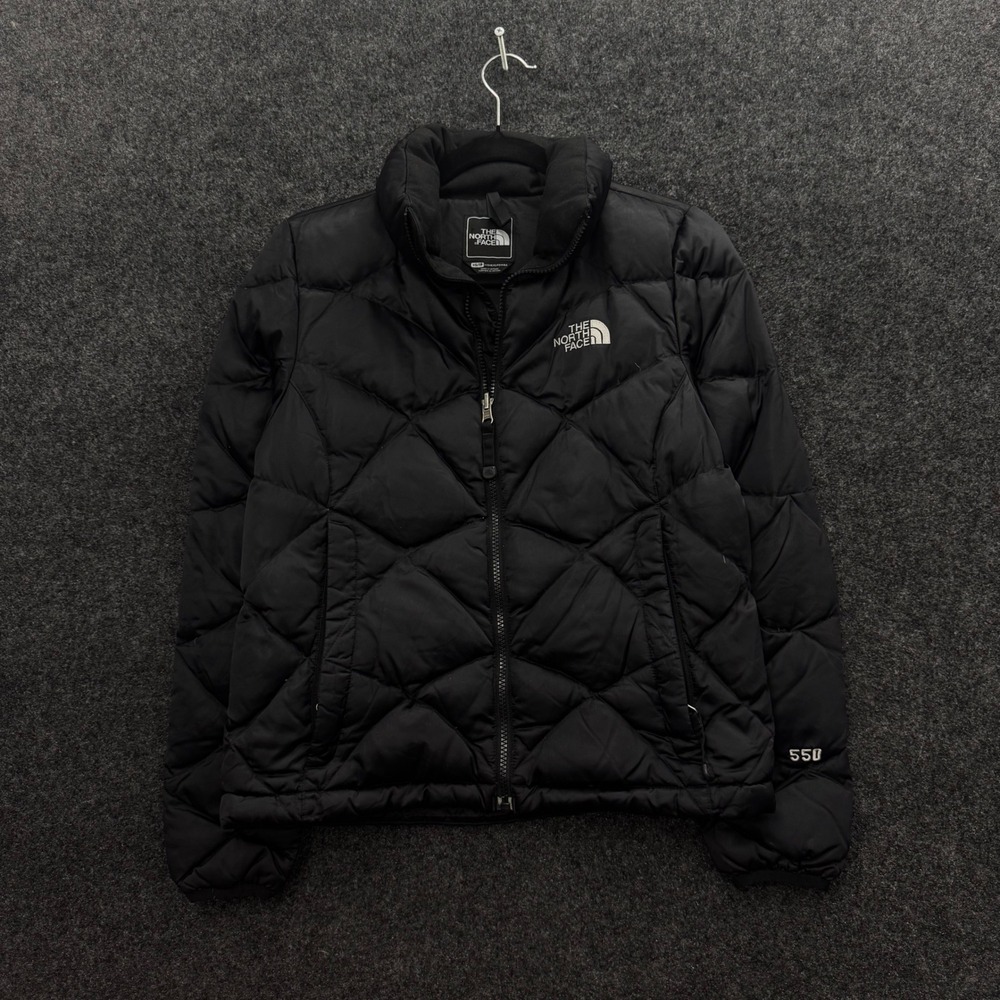 The North Face Womens Aconcagua 550 Down Puffer Jacket Black XS Diamond Quilt